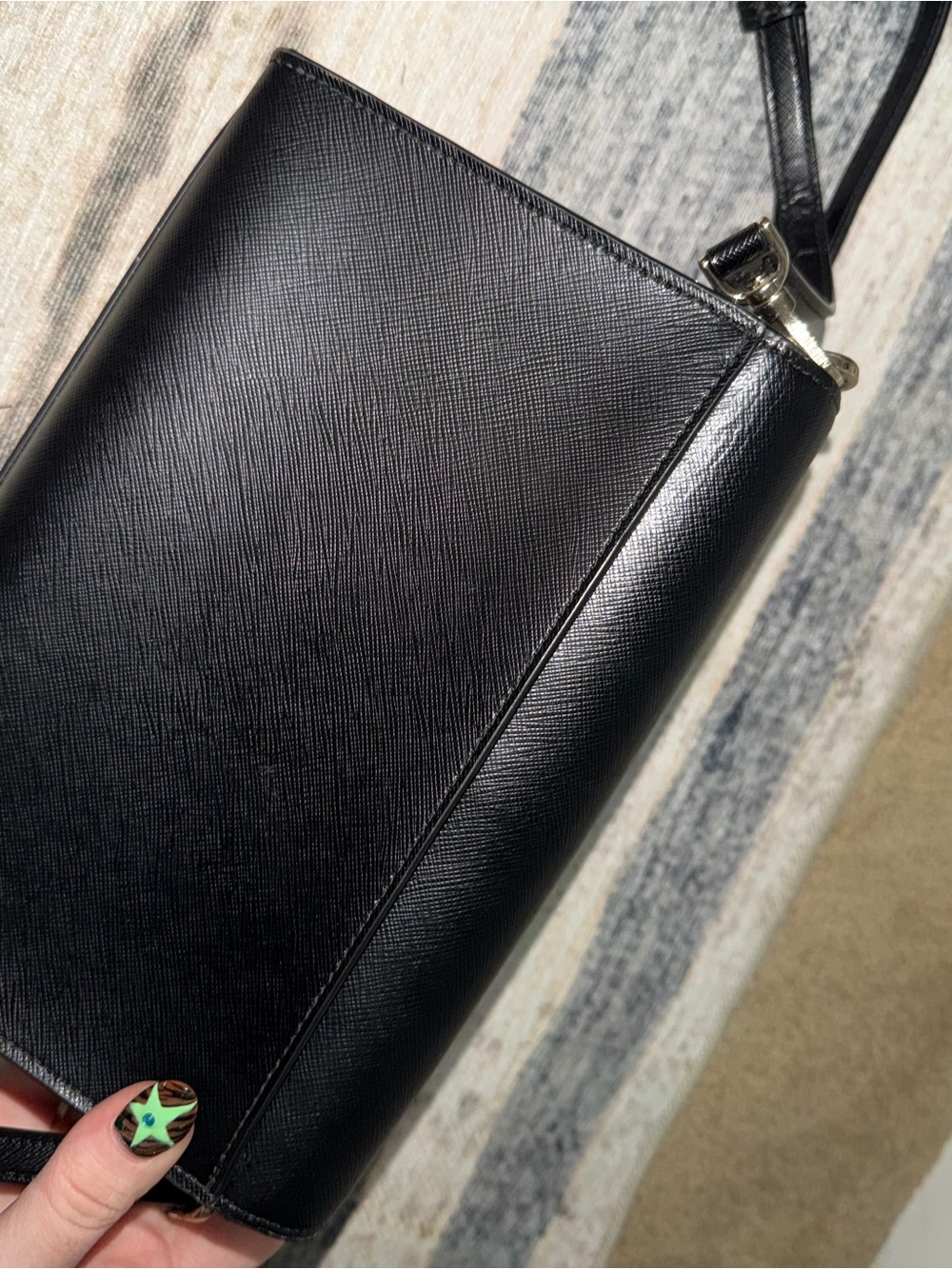 kate spade Black Leather Crossbody with Gold Chain - Picture 2 of 3
